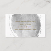 グレーコンテンポラリーウォーター色ブラシ付き演技マスク 名刺 (裏面)