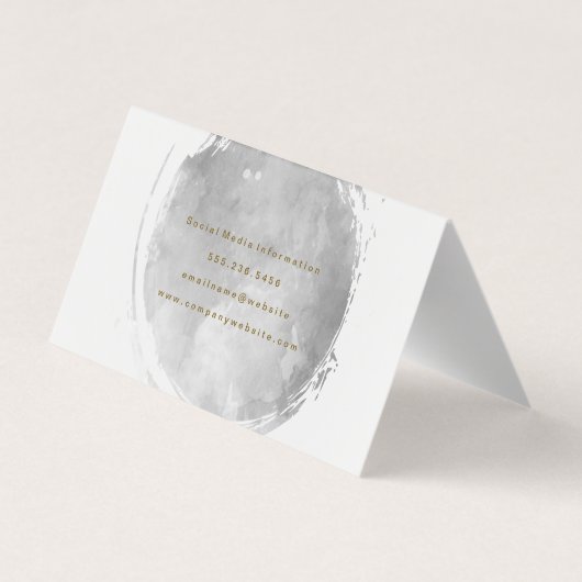 グレーコンテンポラリーウォーター色ブラシ 名刺 (裏面)