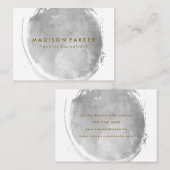 グレーコンテンポラリーウォーター色ブラシ 名刺 (正面/裏面)