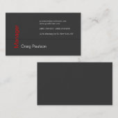 グレーコンテンポラリーレッドホット魅力的な名刺 名刺 (正面/裏面)