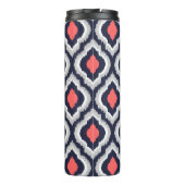 グレーコーラルアンドネイビーイカットモロッコモノグラム タンブラー (裏面)