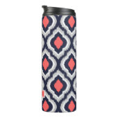 グレーコーラルアンドネイビーイカットモロッコモノグラム タンブラー (回転右)