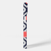 グレーコーラルアンドネイビーイカットモロッコモノグラム Case-Mate iPhoneケース (裏面 / 右)