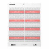 グレーコーラルダマスクのウェディングラベル ラベル (フルシート)