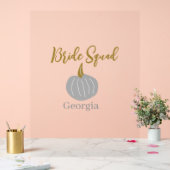 グレーゴールデンカボチャ秋花嫁モダン隊 アクリルサイン (ウェディング)