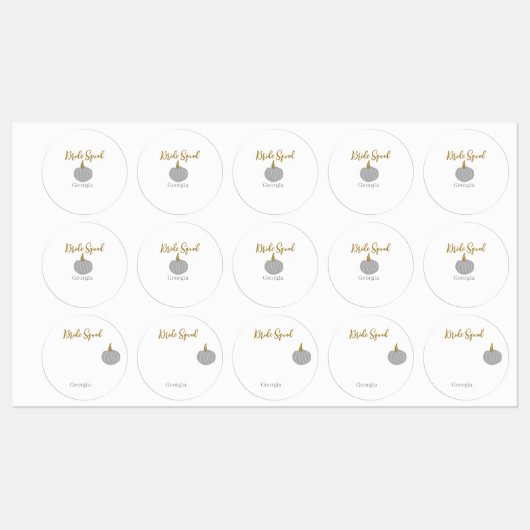 グレーゴールデンカボチャ秋花嫁モダン隊 ラベル (シート)