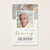 グレーゴールド箔悔やみや弔慰記念祈りの言葉フォトカード (正面)