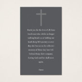 グレーゴールド箔悔やみや弔慰記念祈りの言葉フォトカード (裏面)