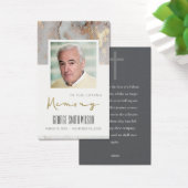 グレーゴールド箔悔やみや弔慰記念祈りの言葉フォトカード (デスク)