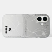 グレーサイバースペースくもの巣2.0スタイル Case-Mate iPhoneケース (裏面 (横))