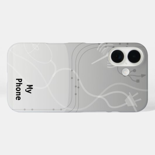 グレーサイバースペースくもの巣2.0スタイル Case-Mate iPhoneケース (裏面 (横))