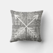 グレーサウスウェストトライバルパターン装飾用クッション クッション (裏面)