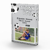 グレーサッカーボールスポーツコーチありがとう フォトブロック (右)