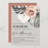 グレーサビフローラモンテレーリーフ発願リニューアル招待状 サンキューカード (正面/裏面)