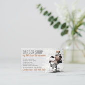 グレーサロンデコールレトロチェアヴィンテージバーバーショップ 名刺 (スタンド正面)