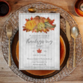 グレーサンクスギビングカボチャとスカッシュディナー 招待状