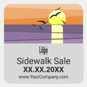 グレーサンセットスタイル化・サマーセールラベル スクエアシール (正面)