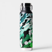 グレーサンドグリーンリーフ迷彩柄トール銅注入 ウォーターボトル (正面)