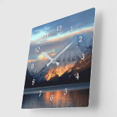 グレーシア国立公園マクドナルド湖 スクエア壁時計 (傾斜)