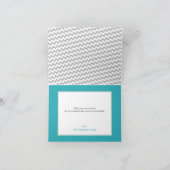 グレーシェブロンとターコイズフォトサンキューカード サンキューカード (内部)