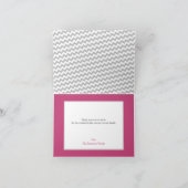 グレーシェブロンと明るい赤紫色写真サンキューカード サンキューカード (内部)