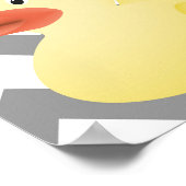 グレーシェブロンの背景ポスターに対するラバーダック ポスター (角)