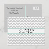 グレーシェブロンカスタムウェディングRSVPポストカード インビテーションポストカード (正面/裏面)