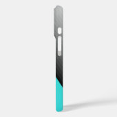 グレーシェブロングラデーションパターンターコイズ名前をカスタムする Case-Mate iPhoneケース (裏面 / 左)
