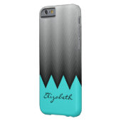グレーシェブロングラデーションパターンターコイズ名前をカスタムする Case-Mate iPhoneケース (裏面左)