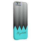 グレーシェブロングラデーションパターンターコイズ名前をカスタムする Case-Mate iPhoneケース (裏面/右)