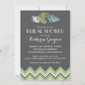 グレーシェブロンシーシェルズブライダルシャワー招待 招待状 (正面)