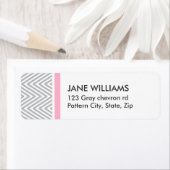 グレーシェブロンジグザグパターンシック差出人住所 ラベル (インサイチュ)