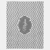 グレーシェブロンパーソナライズされたフリースブランケット フリースブランケット (正面)