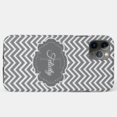 グレーシェブロンパーソナライズされたiPhoneケース Case-Mate iPhoneケース (裏面(横))