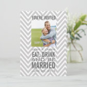 グレーシェブロンフォモダント結婚式招待状 招待状 (スタンド正面)