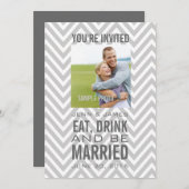 グレーシェブロンフォモダント結婚式招待状 招待状 (正面/裏面)