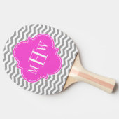 グレーシェブロンホットピンククローバー3モノグラムTn 卓球ラケット (横)