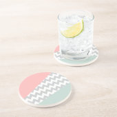 グレーシェブロンミント&コーラル コースター (側面)