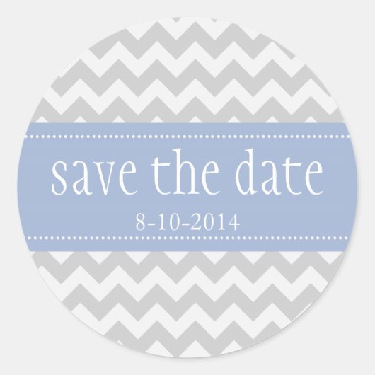 グレーシェブロン日付の保存ステッカスタムカー ラウンドシール (正面)