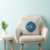 グレーシェブロン海軍モノグラムイニシャルレター クッション (椅子)
