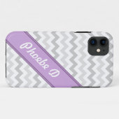 グレーシェブロン紫パーソナライズされたiPhone 5ケース Case-Mate iPhoneケース (裏面(横))