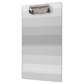 グレーシェーグラデーションズシンプルストライプ名のパーソナライズ クリップボード (左)