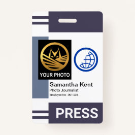 グレーシェーストライプド柱写真テンプレート押下ID バッジ