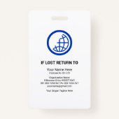 グレーシェーストライプド柱写真テンプレート押下ID バッジ (裏面)