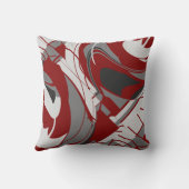 グレーシェードオンダークレッド流れるフローラ抽象芸術 クッション (裏面)