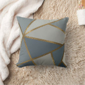 グレーシェードニュートラル金ゴールドブロンズジオメトリック クッション (ブランケット)