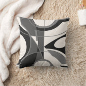 グレーシェードブラックオンオフホワイトアーモダント抽象芸術 クッション (ブランケット)