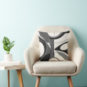 グレーシェードブラックオンオフホワイトアーモダント抽象芸術 クッション (椅子)