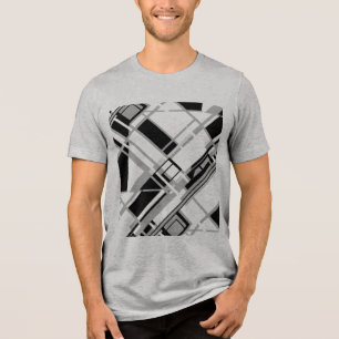 グレーシェードブラックダイアゴナルゲームボードMCMルック トライブレンドＴシャツ
