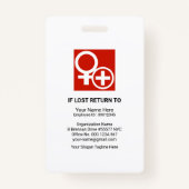 グレーシェードボックス柱写真テンプレートスタッフ バッジ (裏面)